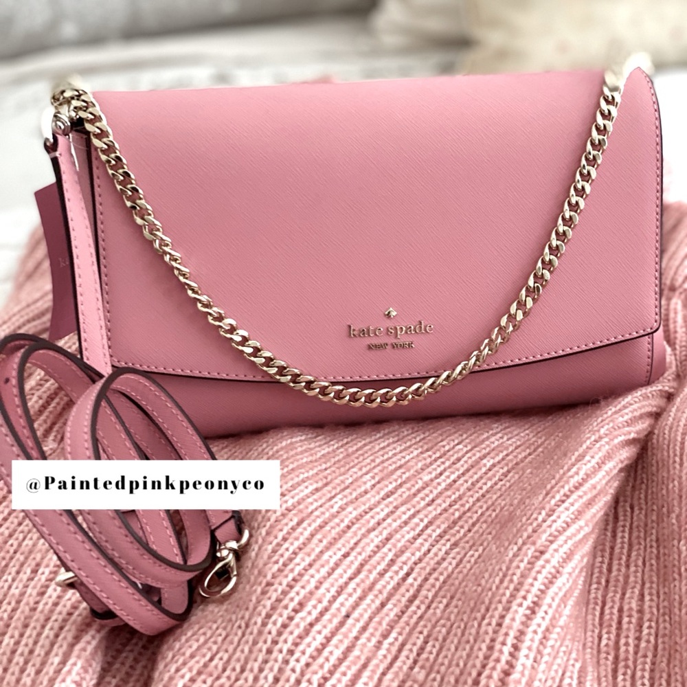 Sold!! KATE SPADE | Pink Carnation Purse Crossbody Shoulder Bag - Picture 8 of 14